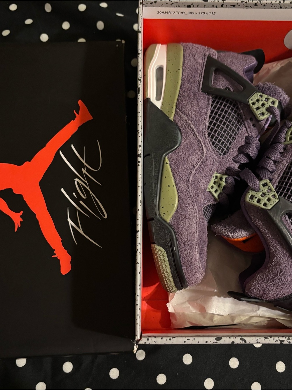 Women’s air jordan 4 Retro canyon - purple size 7.5 in women 6 in kids